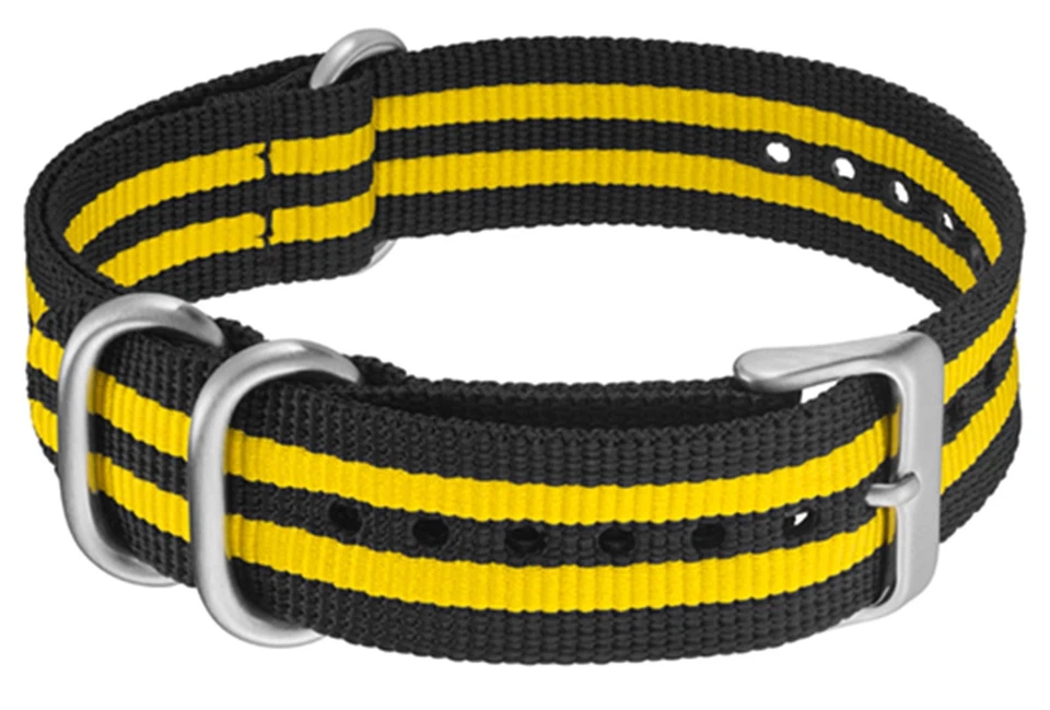 Wrist Watch Band M By Mondaine Ltd Textiband Black Yellow 20mm FN0620.20Q.2 - Изображение 1 из 1