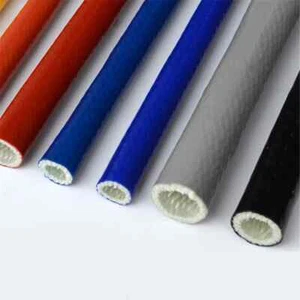 Silicone / Fibreglass Fire Sleeving Protective Heat Shield Sleeve Red 4mm-100mm - Picture 1 of 19