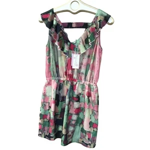 Mini Vestido Joy Para Mujer Sin Mangas Cuello Volantes Talla M Multicolor - Imagen 1 de 11