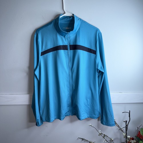 VETEMENTS Giacca Peck & Peck Performance uomo XLarge blu nero full zip finto collo