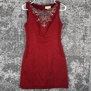 Anthropologie Moulinette Soeurs Cocktail Dress Women  2 Beaded Jewel Sleeveless - Picture 1 of 8