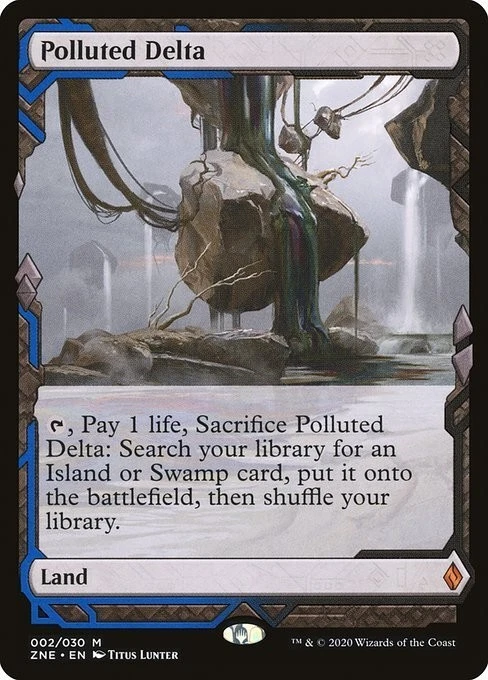 MTG Polluted Delta Land Foil Zendikar Expedition ZNE English Version Used - Image 1 of 1