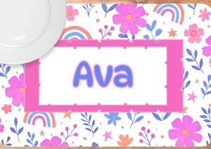 Personalised Laminate Placemat Girls Simply Wipe Clean Large Size - Picture 1 of 1