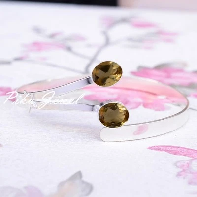 Bracciale in argento sterling 925 con pietre preziose di topazio citrino... - Immagine 1 di 4