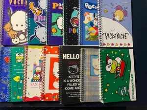 Sanrio Mini Spiral Notebook Large Lot of 13 Vintage Hello Kitty Keroppi Pekkle - Picture 1 of 20