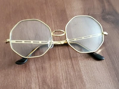Japan Octagon Eyeglasses Ladies Vintage 577 Frames Gold Tone - Prop glasses Read - Image 1 of 4