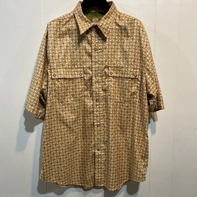 Vtg Y2K No Fear Button Up Shirt Sz L Green Orange White Plaid Mens Skater Retro - Image 1 of 4
