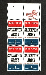 1965 U.S Commem 5c SALVATION ARMY ZIP Blk of 4 Sc#1267 M/NH/OG/Pristine - Picture 1 of 1