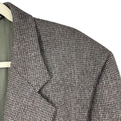 Samuelsohn Sport Coat Mens 44L Gray Black Houndstooth Wool Union Made Canada - Image 1 of 4