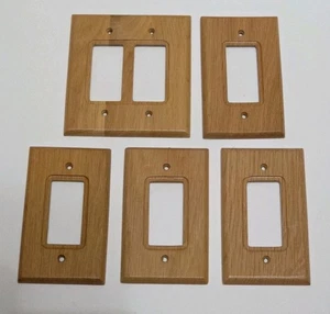 Lote de 5 cubiertas de salida LHMC Liberty Hardware madera rústica natural roble macizo - Imagen 1 de 7