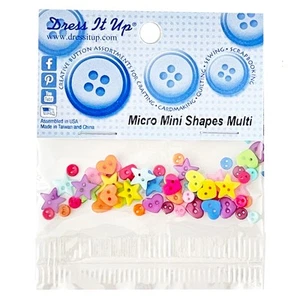 6 Pack Dress It Up Embellishments-Micro Mini Multi Mix DIUBTN-1G5LK - Picture 1 of 3