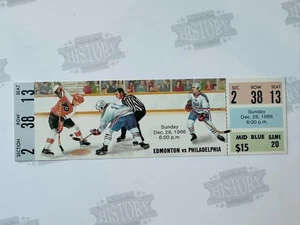 1986 Flyers at Edmonton Oiolers Full Ticket 12/28/86 Gretzky 2G 1A Kurri 2G 2A - Picture 1 of 2