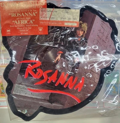 RARE SHAPED PICTURE DISC TOTO ROSANNA/AFRICA ON COLUMBIA RECORDS 7" - Image 1 of 2