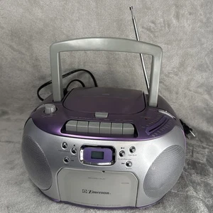 Emerson Portable CD/Radio System PD6511P Groovy Grape TESTED WORKING With Box! - Picture 1 of 14