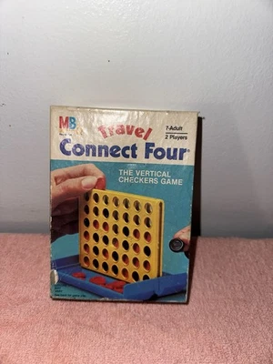 Vintage 1981 Connect Four Travel Game Vertical Checkers Milton Bradley USA - Image 1 of 4