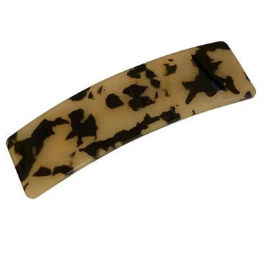 Cordón de pelo acrílico grande marrón tostado con confeti de caparazón de tortuga estilo clip francés Foto 1 de 4