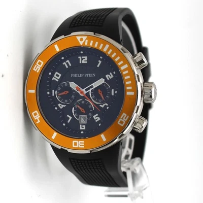 Philip Stein Extreme 46mm Reloj de cuarzo para hombre con esfera negra de acero inoxidable 33-XOR-RB Foto 1 de 4