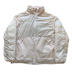 Moncler Menchib Giubbotto Down Puffer Jacket Pink Big Double Logo Wmns Size XS - Picture 1 of 13