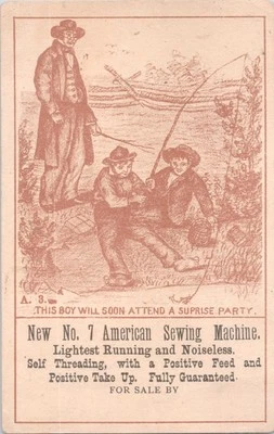 American Sewing Machine New No. 7 - Suprise Party - Victorian Trade Card - Image 1 of 2