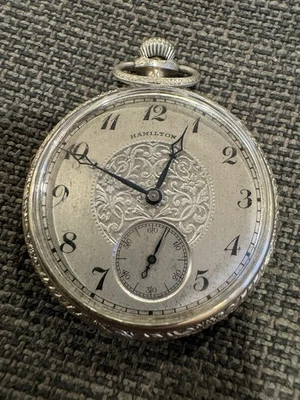 Reloj Bolsillo Hamilton 16s Grado 974 FUNCIONANDO Principios 1900 Foto 1 de 4