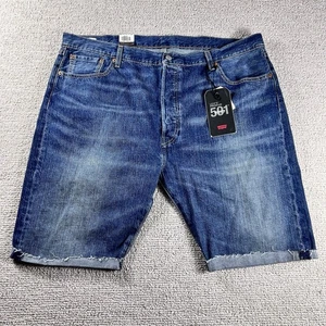 Levi’s 501 Button Fly Cuffed Denim Shorts Blue Men’s Size 42 x  9 - Picture 1 of 5