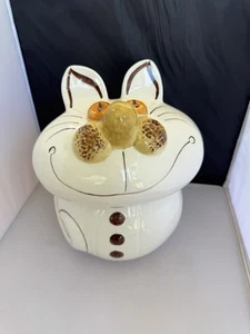 CHESHIRE CAT ALICE IN WONDERLAND DORANNE OF CALIF VINTAGE CERAMIC COOKIE JAR - Picture 1 of 13