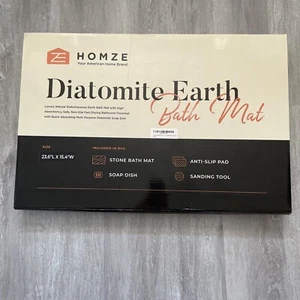 HOMZE Stone Bath Mat, Luxury Natural Diatomaceous 23.6 x 15.4 x 0.35, Grey  - Picture 1 of 2