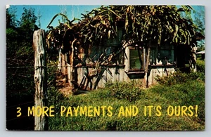 c1976 Three More Payments & It's Ours - Humorous VINTAGE Postcard - Picture 1 of 2