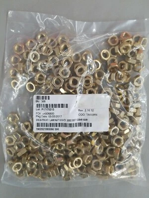 WURTH ADAMS (300) 3/8-24 HEX JAM NUTS YELLOW/ZINC PLATED STEEL - THIN / HALF NUT