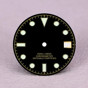 28.5mm Matte black retro dial For NH35/36/4R/6R/7S Movement bgw9/c3 lume - Picture 1 of 13