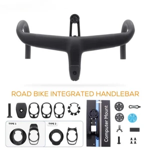 Carbon Road Bicycle Handlebar Full Internal Cable Di2 Integrated Handlebar 360mm - Picture 1 of 47