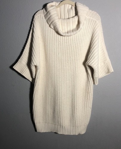 OFF WHITE Abito maglione ANA donna maglia cavo bianco sporco collo cappuccio maniche lunghe taglia XL