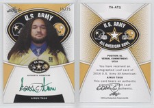 2014 Leaf US Army All-American Bowl Tour Green Ink /25 Ainuu Taua #TA-AT1 Auto