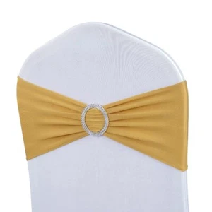 Chair Sashes Spandex Stretch Chair Bows with Buckle Slider for Wedding Party ... - Picture 1 of 7