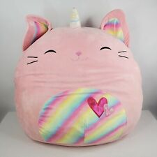 Sabrina The Caticorn Squishmallow 24” XL Pink Cat Unicorn Rainbow Hearts 