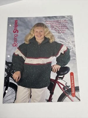 House of White Birches Racing Stripes Sweater Knitting Pattern - Image 1 of 4