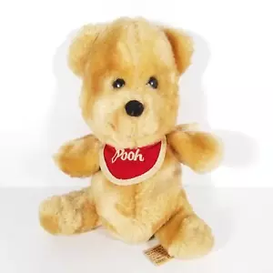 VINTAGE Walt Disney Productions Winnie The Pooh Plush with Bib 7” Stuffed Animal - Picture 1 of 7