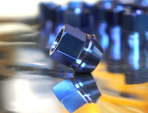 20x set Titanium Lug Wheel Nut 12x1.5 17mm 60 deg Acorn Open End - Photo 1 sur 13