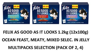 FELIX As Good As It Looks Variety Flavours Wet Cat Food 1.2kg Box (Pack of 2,4) - Picture 1 of 4