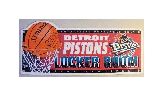 Detroit Pistons NBA BASKETBALL LOCKER ROOM SIGN NEW OLD STOCK POLY 19 X 8" Rare - Image 1 of 1