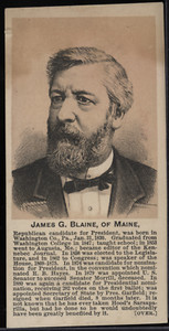 Victorian Trade Card 1880s Hood's Sarsaparilla James G Blaine Maine VTC-E63