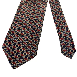Paolo Gucci 100% Silk Necktie Tie Hand Finished Geometric 58" X 4.25" Italy - Picture 1 of 10