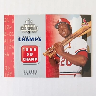 2003 Donruss Champions Statistical Champs Lou Brock #SC-15 HOF - Image 1 of 2