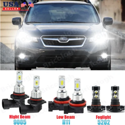 For Subaru XV Crosstrek 2013-2014 Combo 6x LED Headlight Hi Low Fog Light Bulbs - Image 1 of 4