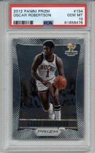 2012 PANINI PRIZM #154 OSCAR ROBERTSON BASKETBALL CARD BUCKS PSA 10 LOW POP RARE - Picture 1 of 2