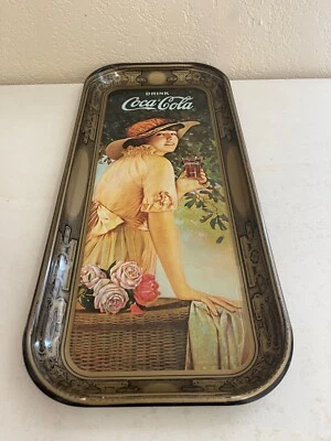 Vintage Coca Cola Metal Serving Tray WW I Girl Reproduction - Image 1 of 4