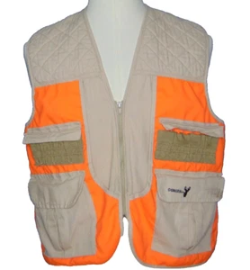 Winchester Hunting Vest Mens M Shooting VTG Quilted Shoulder Beige Blaze Orange - Picture 1 of 10