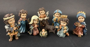 Dicksons Ethnic Children Christmas Nativity Set 9 Piece 3" Size Resin CH-889 - Picture 1 of 11