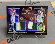 2016-17 PANINI DUAL AUTHENTICS PATCH GIANNIS ANTETOKOUNMPO & JABARI PARKER /25