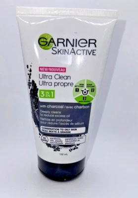 Garnier SkinActive Ultra Clean 3 en 1 con jabón facial de carbón 4,4 oz / 132 ml Foto 1 de 2